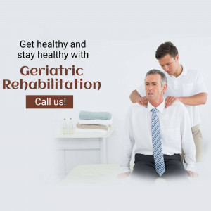 A physical therapist providing rehabilitation treatment to a senior man.