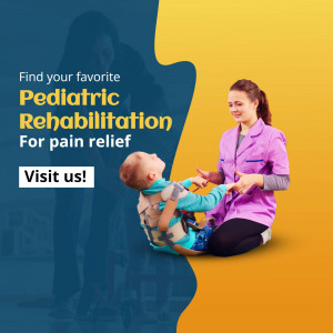 Pediatric rehabilitation specialist working with a young child.