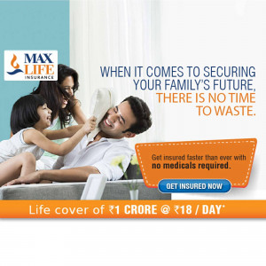 Family enjoying time together with Max Life Insurance ad
