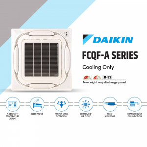 Daikin FCQF-A Series Cooling Only Ceiling Cassette Air Conditioner with R-32 refrigerant