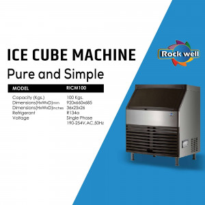Rockwell RICM100 Ice Cube Machine with specifications