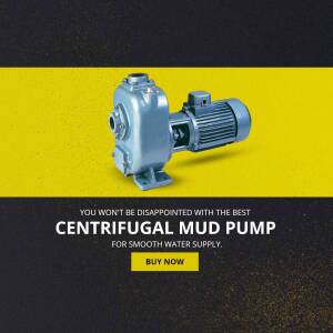 Centrifugal mud pump for smooth water supply