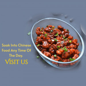 Close-up of Chicken Manchurian served in a glass dish