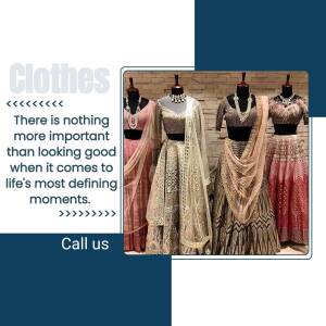 Display of beautiful lehengas in a clothing store