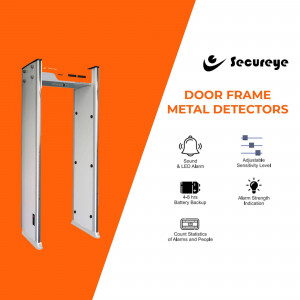 Secureye door frame metal detector with features listed