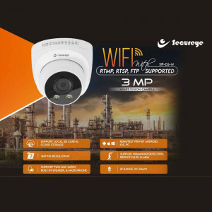 Secureye WiFi IP Camera with night vision and industrial background