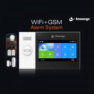 Secureye WiFi and GSM Alarm System with control panel and accessories