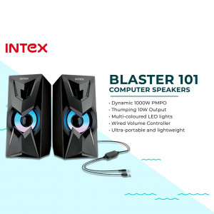 Intex Blaster 101 Computer Speakers - Black and Blue