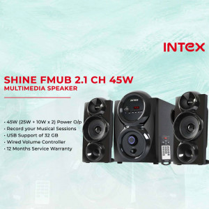 Intex Shine FMUB 2.1 CH 45W Multimedia Speaker with specifications