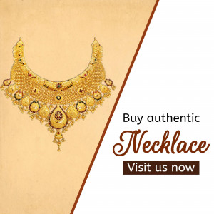 Close-up of a beautiful gold necklace with intricate design