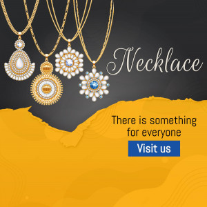 Assortment of gold necklaces with gemstones on a dark and yellow background