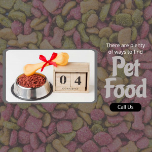Image of pet food with a calendar showing October 4th and a bone-shaped treat.