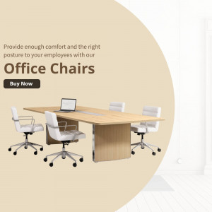 Modern office chairs and conference table setup