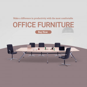 Modern office conference room with comfortable chairs and a large table