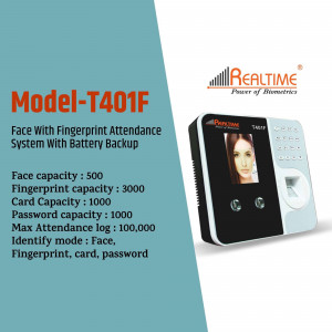 Realtime T401F Face Recognition Attendance System with Battery Backup