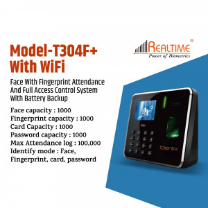Realtime T304F+ Face and Fingerprint Attendance System with WiFi