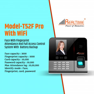 Realtime Model-T52F Pro WiFi Face & Fingerprint Attendance System