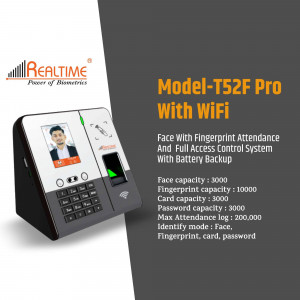 Realtime T52F Pro Biometric Attendance System with WiFi