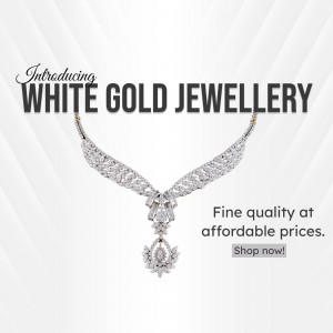 Elegant white gold necklace with diamond accents
