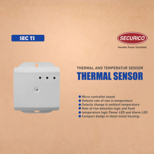 White Securico Thermal Sensor with text description