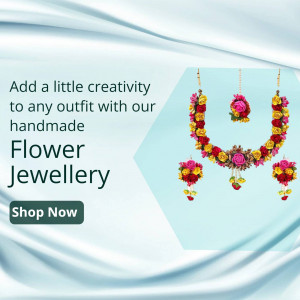 Floral necklace and earrings set, handmade flower jewellery