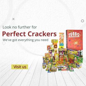 A promotional image showcasing a variety of Ajwa Turbo crackers for Diwali.