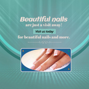 Advertisement for a nail salon offering beautiful nail services.