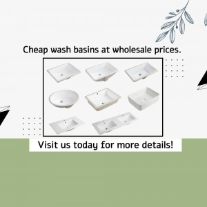 Selection of white wash basins for sale