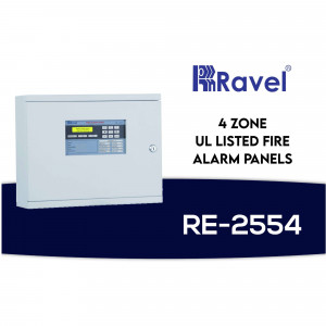 Ravel RE-2554 4 Zone UL Listed Fire Alarm Panel