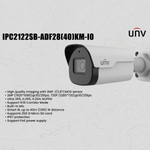 UNV IPC2122SB-ADF28(40)KM-I0 security camera, white and black bullet camera