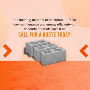 Image of concrete blocks with text promoting their durability and energy efficiency.