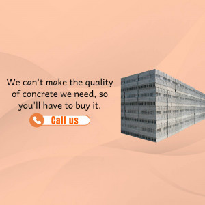 Stack of concrete blocks with a call to action to contact for purchase.