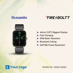 Fire-Bolt Dynamite Smartwatch with key features highlighted