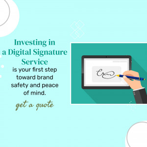 Digital signature on a tablet with a hand holding a stylus
