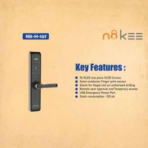 No Kee NK-H-107 Smart Door Lock with Key Features
