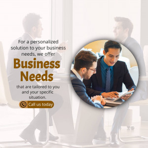 Two businessmen discussing business needs with a tablet