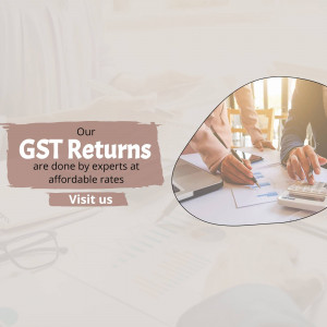 Image depicting GST return filing with professionals and financial tools.