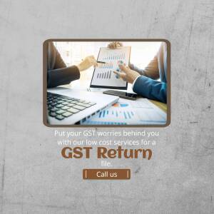 Image depicting a business meeting with a focus on GST return filing.