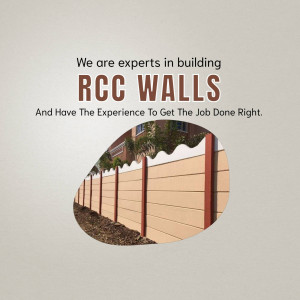 Image of RCC walls with text highlighting expertise in building them.