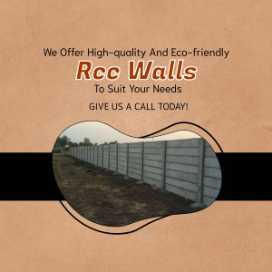 Image of RCC walls with text promoting high-quality and eco-friendly construction.