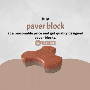 Image of a paver block with text promoting affordable prices and quality design.