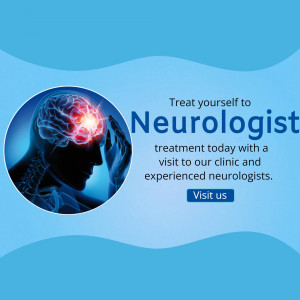 Image promoting neurologist services with a brain illustration and text.