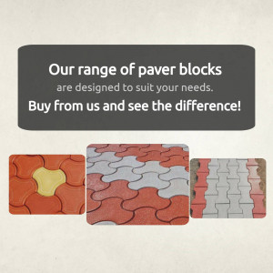 Selection of paver blocks in various colors and patterns