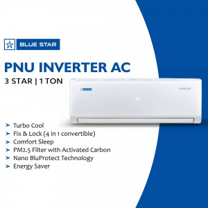 Blue Star PNU Inverter AC - 3 Star, 1 Ton Banner For X
