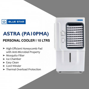 Blue Star Astra PA10PMA 10 Litre Personal Cooler with Honeycomb Pad