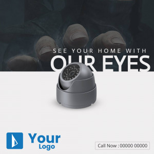 Security camera with a hand reaching towards it, promoting home surveillance.