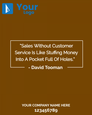 Quote about the importance of customer service by David Tooman