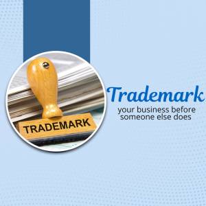 Trademark stamp on documents with the word Trademark and tagline