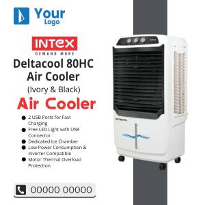 Intex Deltacool 80HC Air Cooler - Ivory & Black Creative Design For X