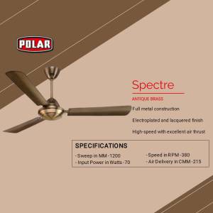 Polar Spectre Antique Brass Ceiling Fan Banner For Threads